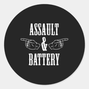 Funny Ault And Battery Bodybuilding  Classic Round Sticker