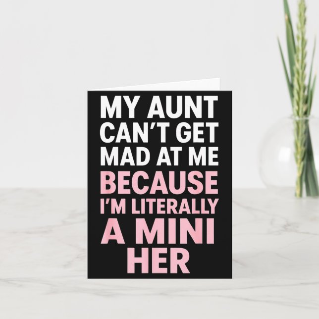 Funny Aunt Niece Mini Her Matching Family Quote  Card (Front)