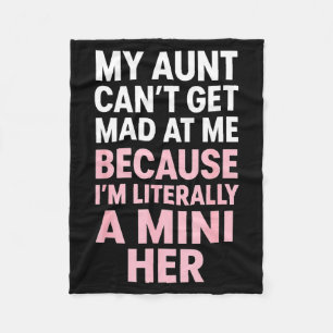 Funny Aunt Niece Mini Her Matching Family Quote  Fleece Blanket