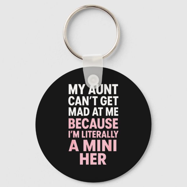 Funny Aunt Niece Mini Her Matching Family Quote  Key Ring (Front)