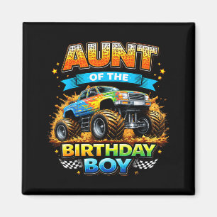 Funny Aunt of The Birthday Boy Kids Racing Cute Magnet