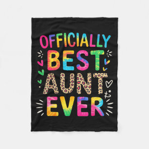 Funny aunt officially aunt ever colorful saying fleece blanket