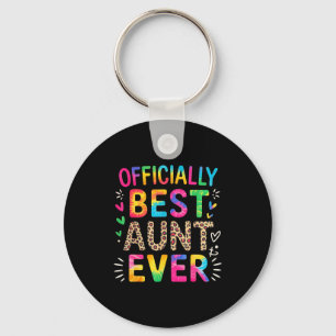 Funny aunt officially aunt ever colourful saying  key ring