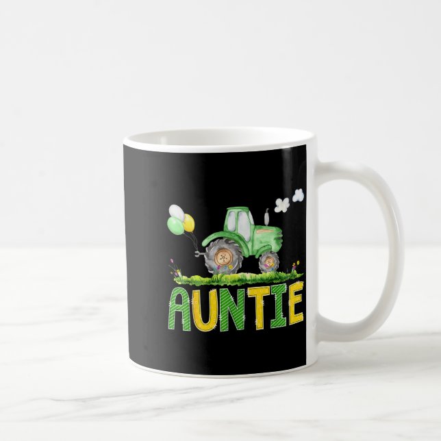 Funny Auntie Birthday Boy Tractor Farm Truck Match Coffee Mug (Right)