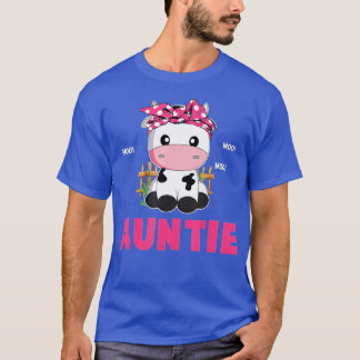 Funny Auntie Cow Cute Cow Farmer Birthday Matching T-Shirt