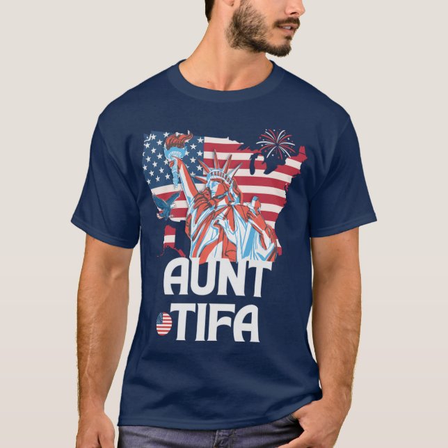 Funny Auntifa Meme America family T-Shirt (Front)