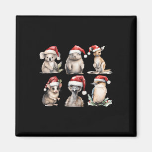Funny Aussie Animals Christmas Santa Australian An Magnet