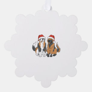 Funny Aussie German Shepherd Christmas Dogs in San Tree Decoration Card