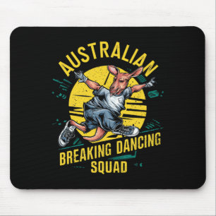 Funny Australian Break Dancing Squad Kangaroo  Mouse Pad