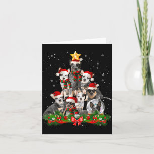 Funny Australian Cattle Dog Dog Christmas Tree Card