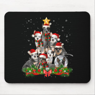 Funny Australian Cattle Dog Dog Christmas Tree Mouse Pad