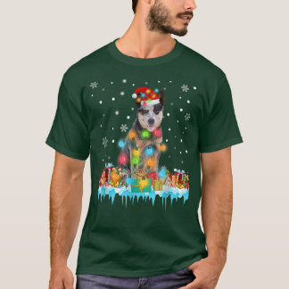 Funny Australian Cattle Dog Tree Christmas Lights  T-Shirt