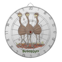 Funny Australian emu trio cartoon illustration