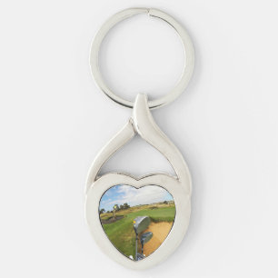 Funny Australian Golf Design, Metal Keyring