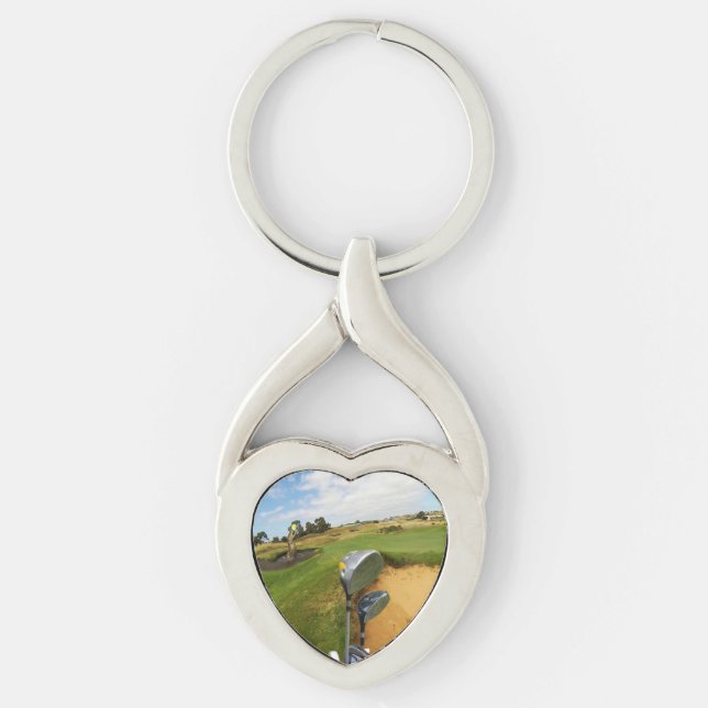 Funny Australian Golf Design, Metal Keyring (Front)
