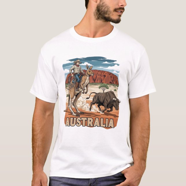 Funny Australian kangaroo T shirt (Front)
