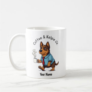 Funny Australian Kelpie Dog Business Suit Coffee Mug