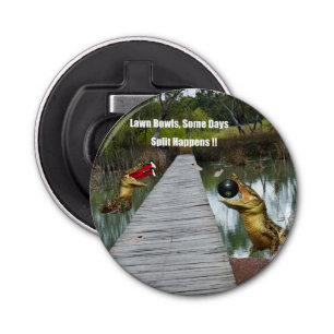 Funny Australian Lawn Bowls Design, Bottle Opener