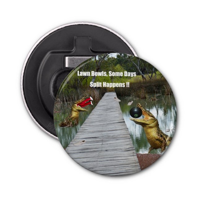 Funny Australian Lawn Bowls Design, Bottle Opener (Front)