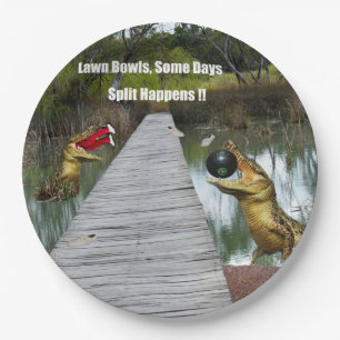 Funny Australian Lawn Bowls Design, Paper Plates