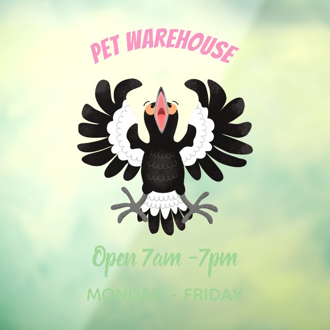 Funny Australian magpie cartoon illustration (Sheet 3)