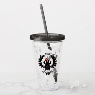 Funny Australian magpie cartoon illustration Acrylic Tumbler