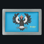 Funny Australian magpie cartoon illustration Belt Buckle<br><div class="desc">A cute,  silly Australian magpie is squawking! Drawn in funny cartoon illustration style and inspired by the young magpie we had at home as a pet many years ago.</div>