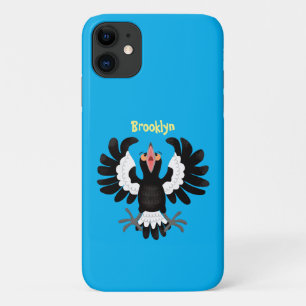 Funny Australian magpie cartoon illustration  iPhone 11 Case
