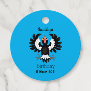 Funny Australian magpie cartoon illustration Favour Tags