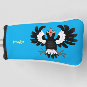 Funny Australian magpie cartoon illustration Golf Head Cover