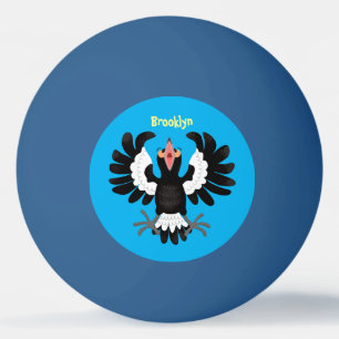 Funny Australian magpie cartoon illustration  Ping Pong Ball