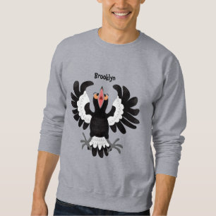 Funny Australian magpie cartoon illustration  Sweatshirt