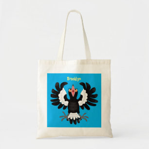 Funny Australian magpie cartoon illustration  Tote Bag