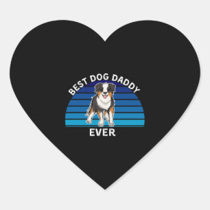Funny Australian shepherd dog best dog dad ever Heart Sticker