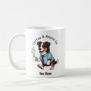 Funny Australian Shepherd Dog Business Suit Coffee Mug