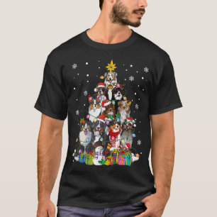 Funny Australian Shepherd Dog Christmas Tree Xmas  T-Shirt