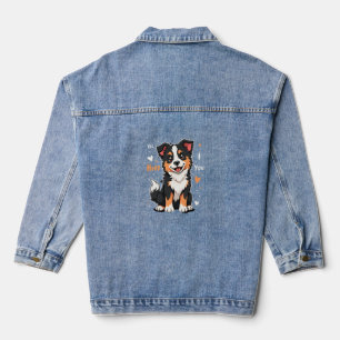 Funny Australian Shepherd Mom Gifts Aussie Yes I H Denim Jacket