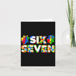 Funny Autism 67 Six Seven Meme Autism Awareness 6  Card