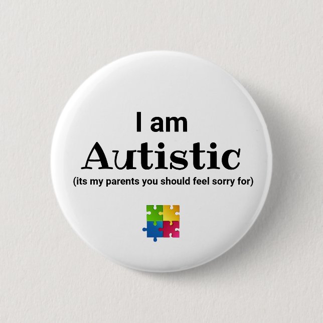 Funny Autism Awareness | ASD 6 Cm Round Badge (Front)