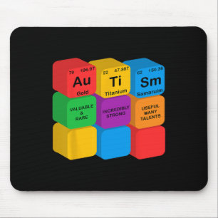 Funny Autism Awareness Elements Periodic Table Che Mouse Pad