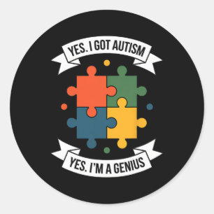 Funny Autism Awareness Kids Autistic Puzzle Autism Classic Round Sticker