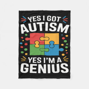 Funny Autism Awareness Kids Autistic Puzzle Autism Fleece Blanket