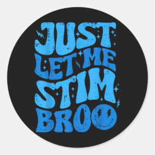 Funny Autism Awareness Kids Boys Youth Classic Round Sticker