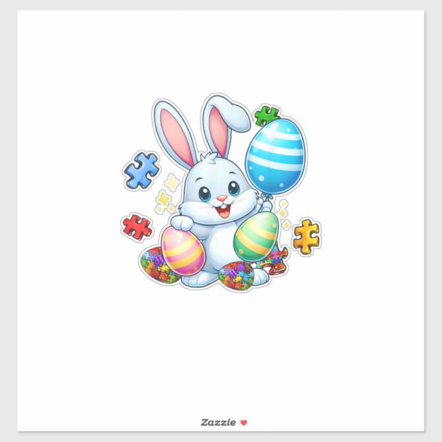 Funny Autism Awareness Puzzle Easter Bunny Eggs Ki (Sheet)