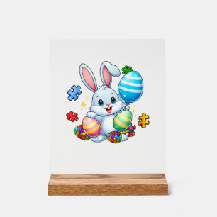 Funny Autism Awareness Puzzle Easter Bunny Eggs Ki Acrylic Sign