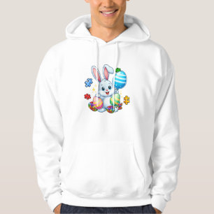 Funny Autism Awareness Puzzle Easter Bunny Eggs Ki Hoodie