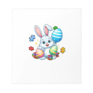 Funny Autism Awareness Puzzle Easter Bunny Eggs Ki Notepad