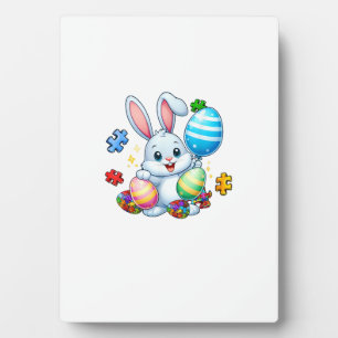 Funny Autism Awareness Puzzle Easter Bunny Eggs Ki Plaque