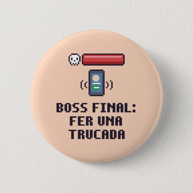 Funny Autism Catalan Final Boss Button (Front)
