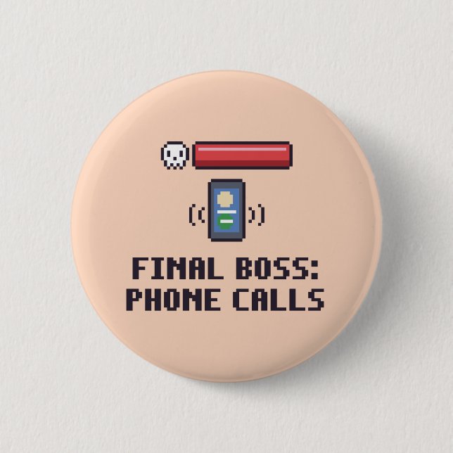 Funny Autism Final Boss Phone Button (Front)